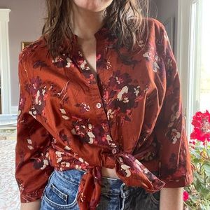 Burnt orange floral top